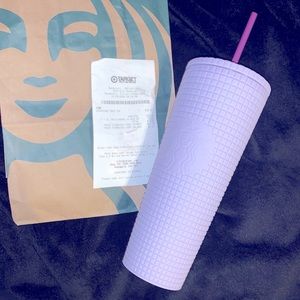 NWT Starbucks Venti Matte Lilac Gridded Tumbler